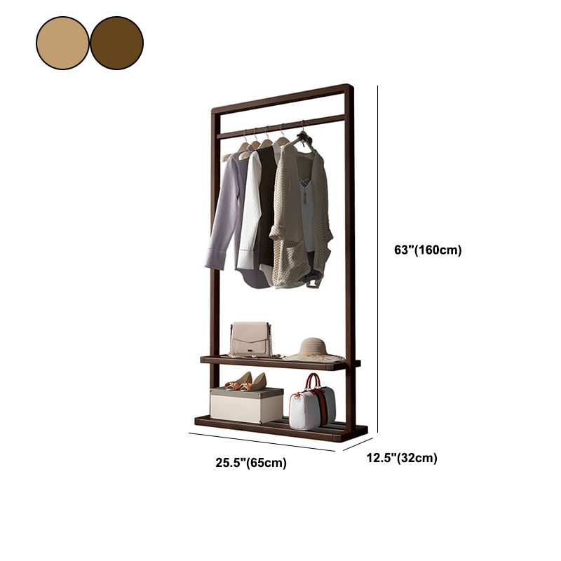 Traditional Coat Rack Free Standing Solid Wood Hooks Design Coat Rack With Shelves