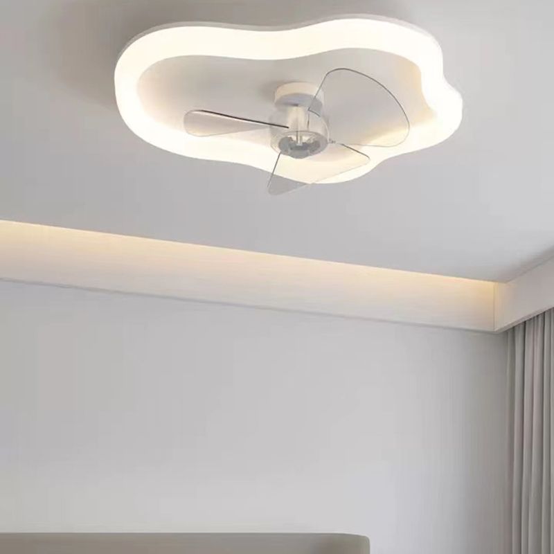 Modernism 1/2-Light White Ceiling Fan Lamp Unique LED Acrylic Ceiling Fan Light