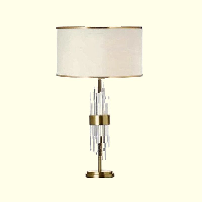 Straight Sided Shade Task Lighting Modernist Fabric 1 Head Reading Lamp in White