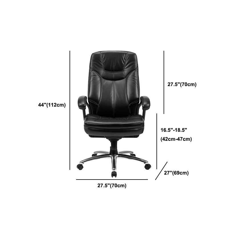 Contemporary Arm Chair Padded Arms Tilt Mechanism Black Office Chair