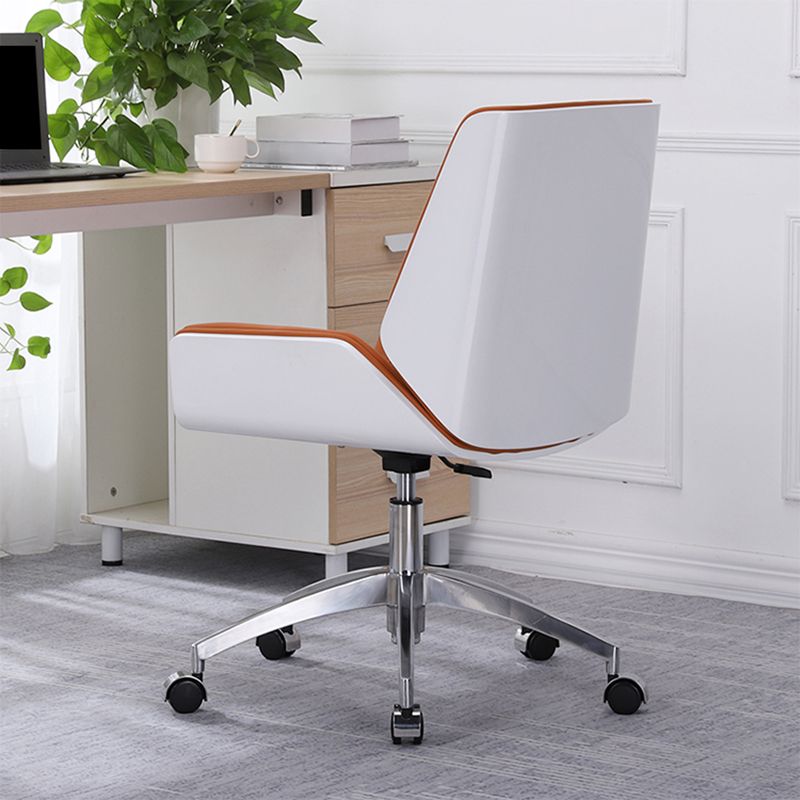 Armless Desk Chair Modern Adjustable Seat Height Slide Chair with Wheels