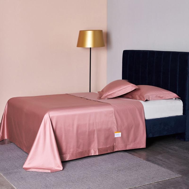 Cotton Sheet Set 3-Piece Solid Color Wrinkle Resistant Bed Sheet