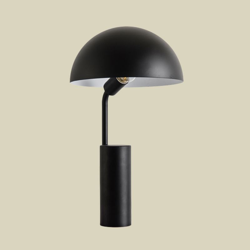 Iron Domed Desk Lighting Macaron 1 Light Black/Light Green Finish Table Lamp with Adjustable Design