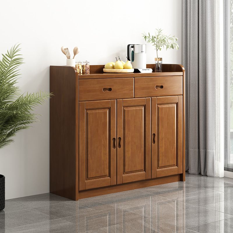 Modern Accent Cabinet with 2 Drawers in Rubberwood Wooden Cabinet