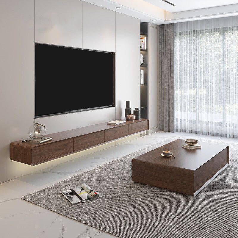 Contemporary TV Console Solid Wood TV Media Console for Living Room