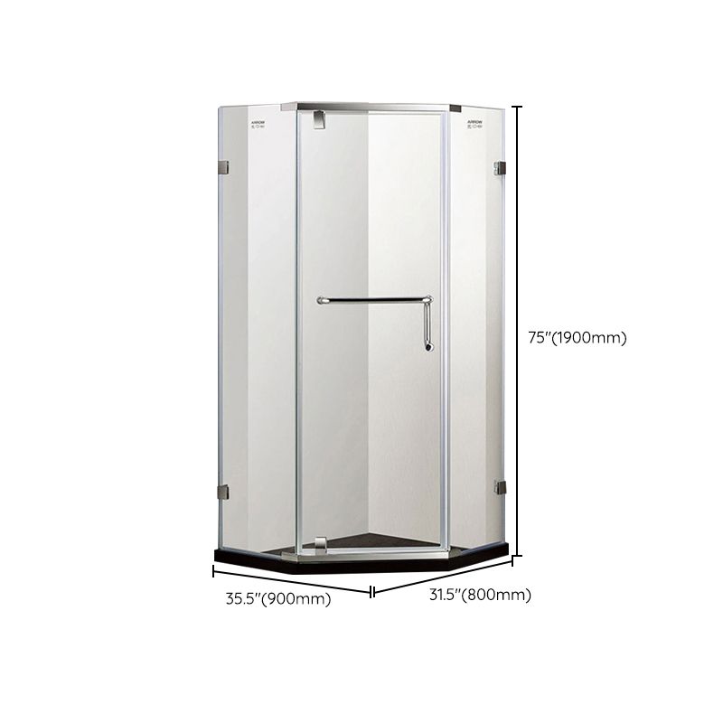 Neo-Angle Clear Shower Enclosure Corner Shower Stall with Header