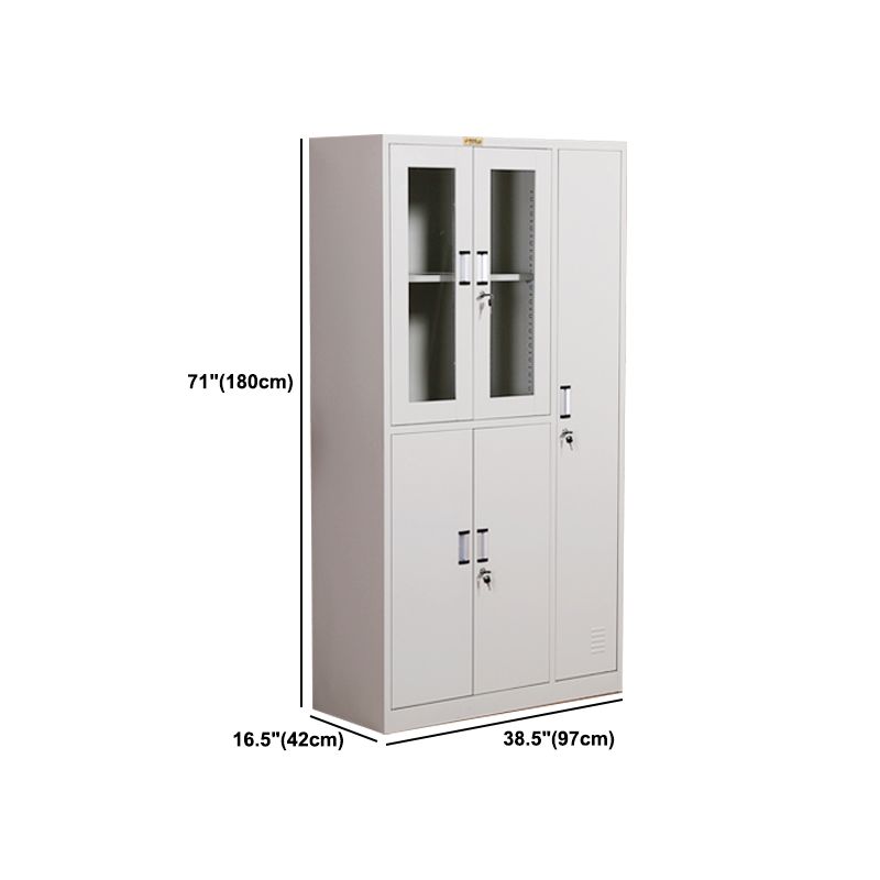 Hinged Metal Wardrobe Armoire Contemporary Grey Wardrobe Cabinet