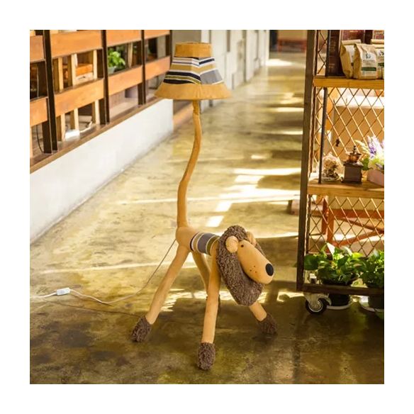 Fabric Animal Floor Lamp Restaurant Shop 1 Head Modern Cute Floor Light with Trapezoid Shade