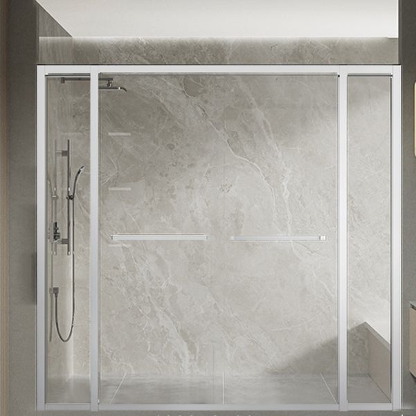 Semi Frameless Double Sliding Shower Door Clear Glass Shower Screen