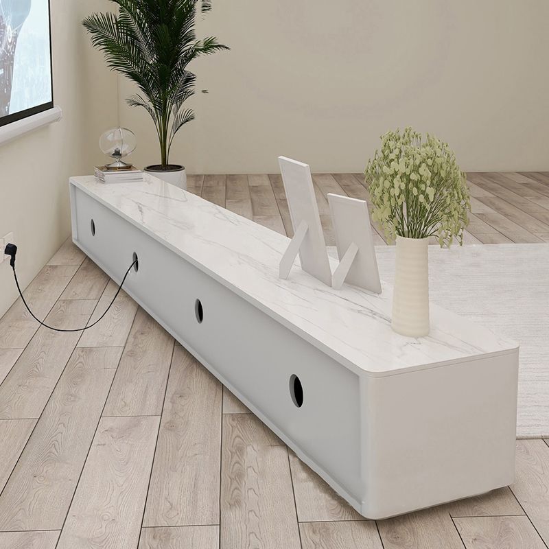 White TV Stand Contemporary TV Console with Drawers for Living Room