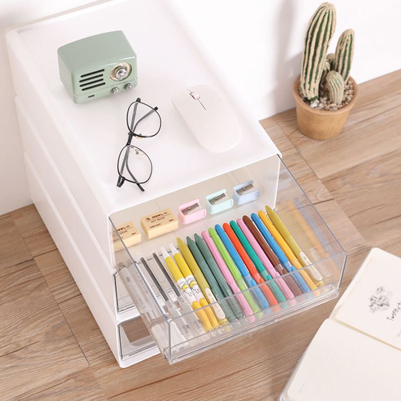 Lateral Filing Cabinet Transparent Drawers Plastic Simple Filing Cabinet