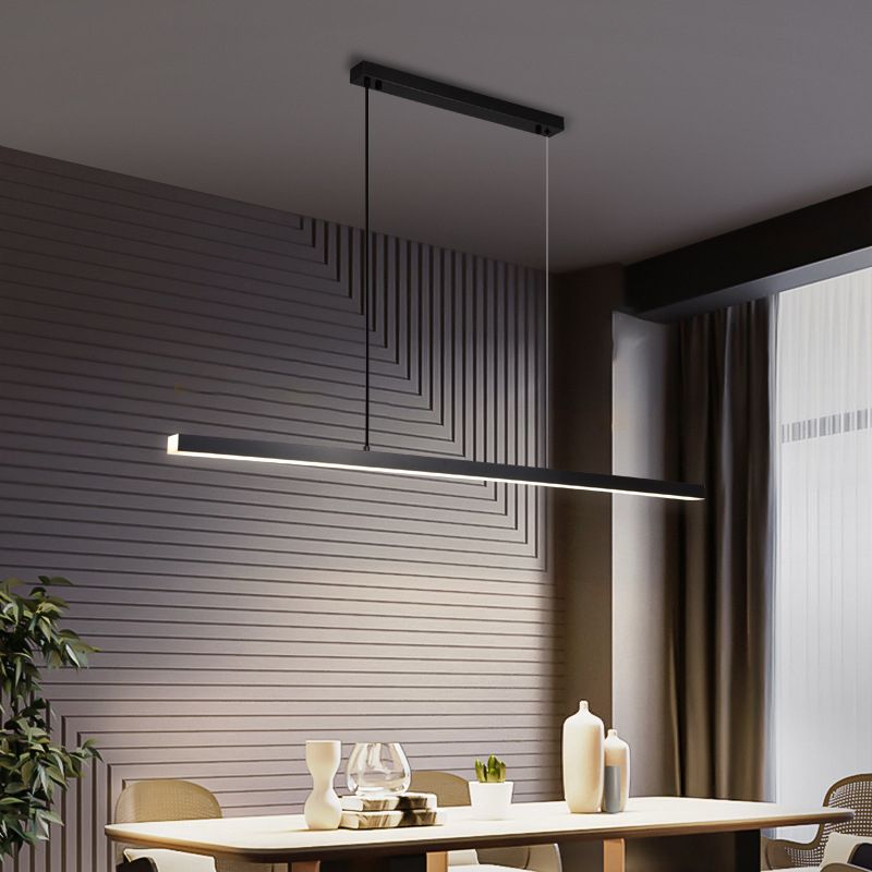 Linear Hanging Island Lights Acrylic Minimalist Pendant Lighting Fixtures for Restaurant