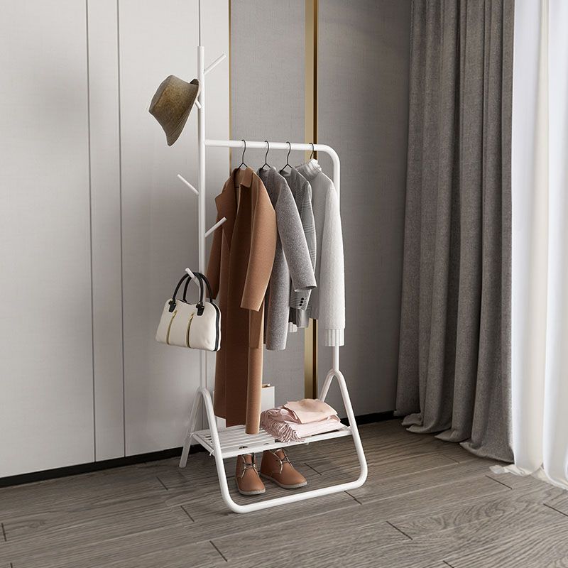 Contemporary Coat Rack Coat Hooks Metal Coat Rack with Storage Shelving