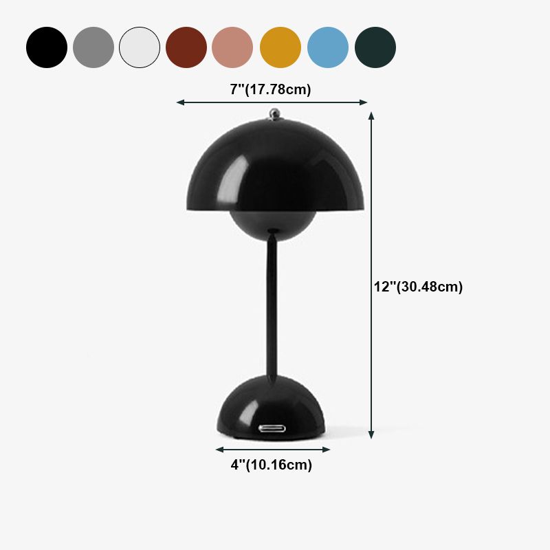 Modern Style Drum Shape Table Light Metal 1 Light Nightstand Lamps for Bedside