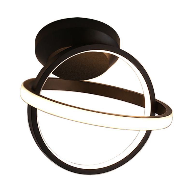 Gyro Acryl Semi Flush Mount Modernist Led Wit/Black Semi Flush Ceiling Light Fixture in wit/warm licht