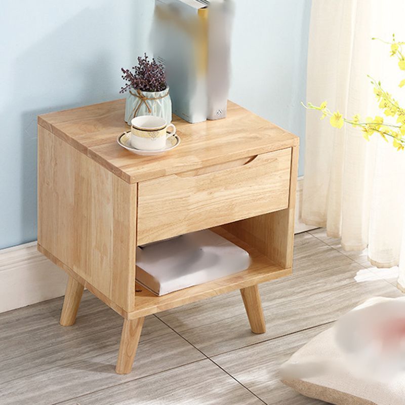 Solid Wood Modern Bed Nightstand Drawer Storage Legs Included Night Table