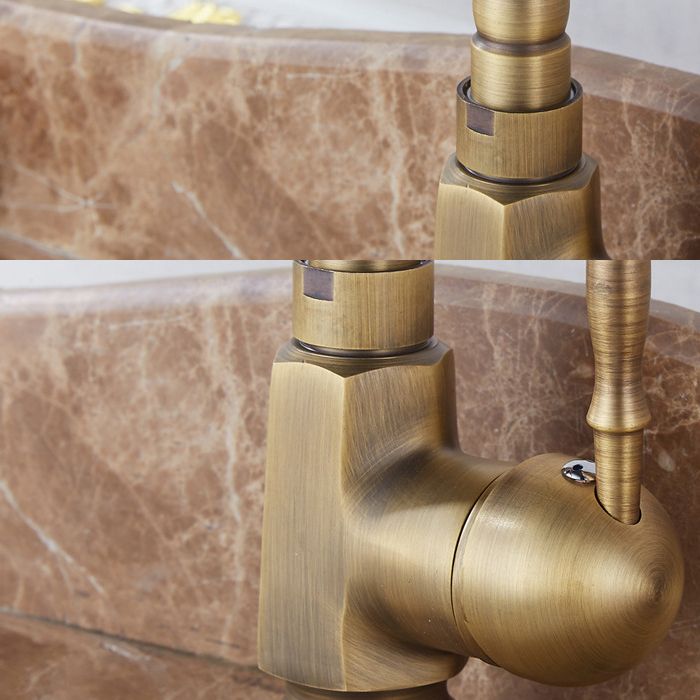 Traditional Standard Bar Faucet 1-Handle Kitchen Faucet in Gold