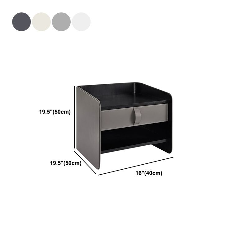 Nightstand with Drawer 20" Tall Accent Table Nightstand Modern with Shelf