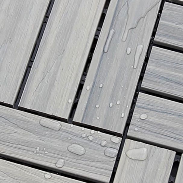 Composite Decking Tiles Interlocking Striped Pattern Patio Flooring Tiles