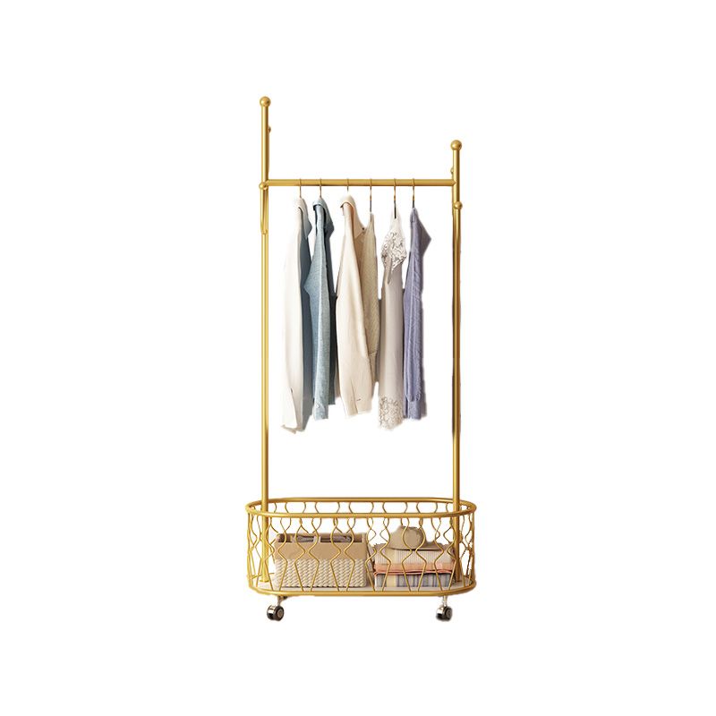 Modern Coat Hanger Free Standing Metallic Coat Rack for Living Room