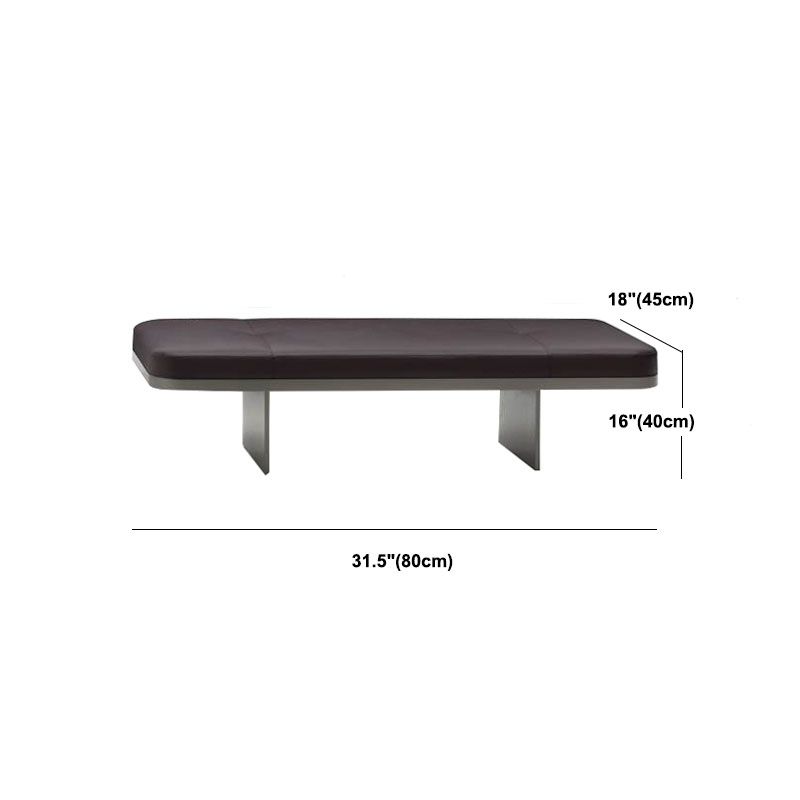 Modern Upholstered Bench, 16"H Bedroom Bench with Metal Legs