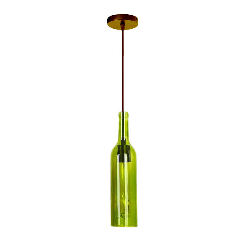 Rood/geel 1 kop hangende lamp vintage stijl glazen wijnfleshangingslampje voor eetkamer