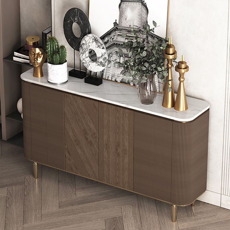 Glam Sideboard Cabinet Marble Sideboard Table with Doors for Dining Room