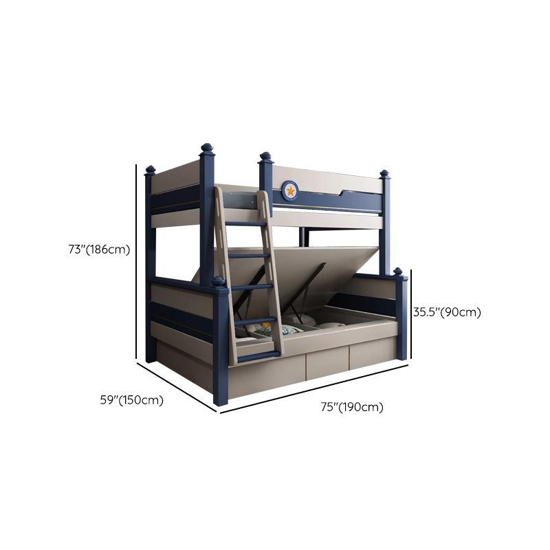 Storage Guardrail Bunk Bed Mattress Included Bed with Headboard