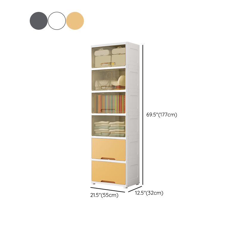 Plastic Kids Closet Modern style Wardrobe Closet with Lower Storage Drawers