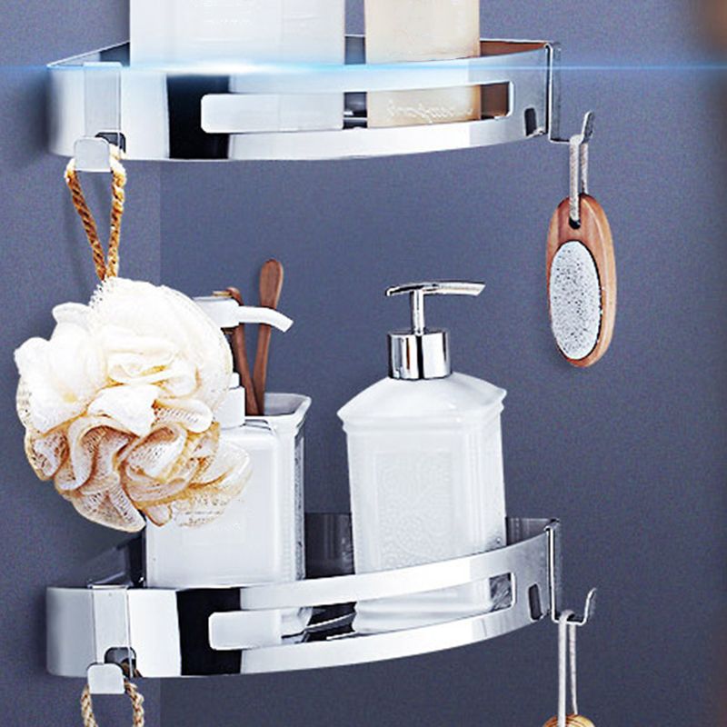 Modern Bathroom Hardware Set Silver Bath Shelf Bath Hardware Set