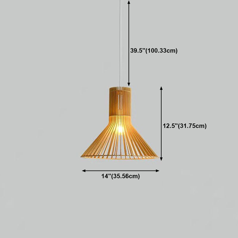 Wooden Hanging Light Modern Household Pendent Lighting Fixture for Sitting Room