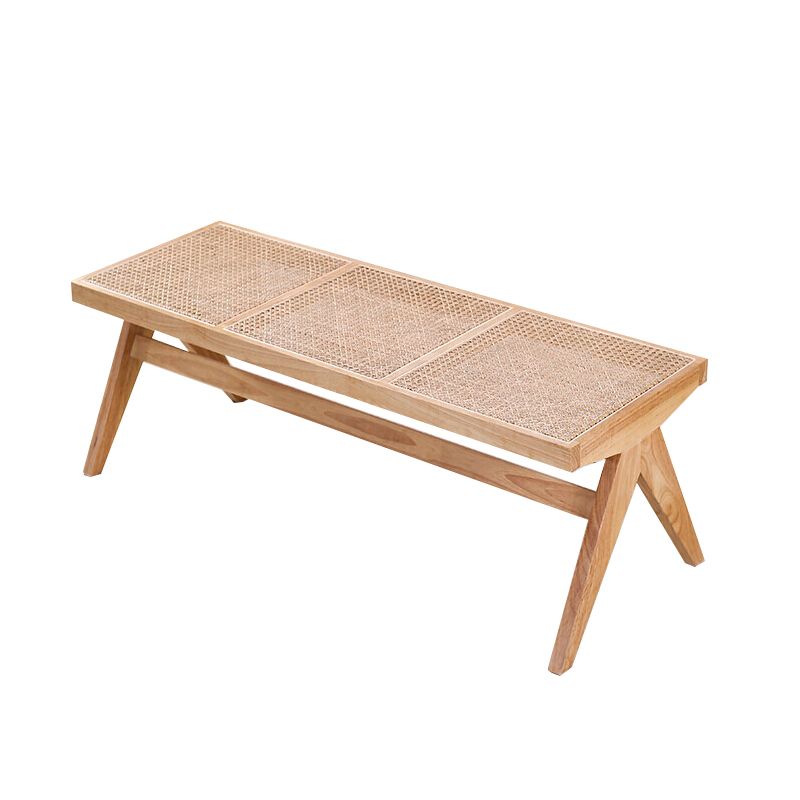 17.7 Inch Wide Bench Wicker Tropical Seating Bench with Legs