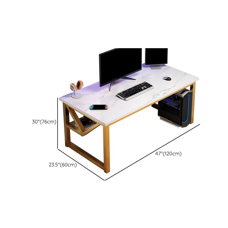 Modern Wood Computer Desk Cable Management Rectangular Office Desk