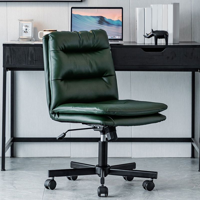 Armless Office Chair Conference Chair with Wheels for Living Room Home