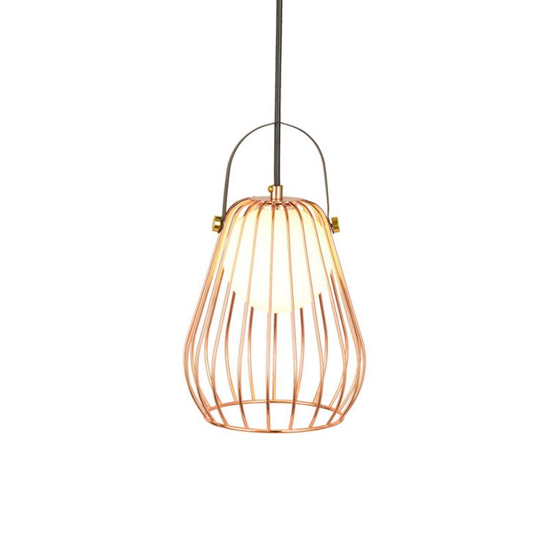 Industrial Pear-Shaped Ceiling Light Single Iron Hanging Pendant Light for Bedroom