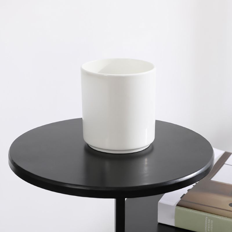 Metal Accent Table Nightstand Contemporary Night Table in White/Black