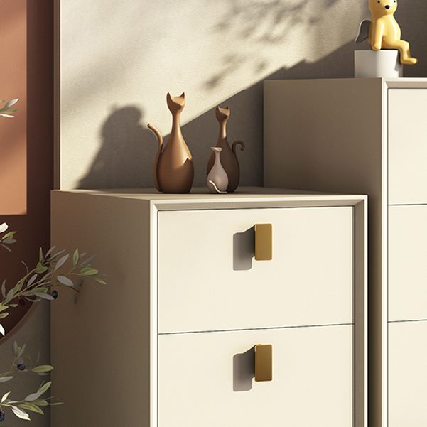 Vertical Chest with Drawers Leather Chest with Metal Legs for Bedroom