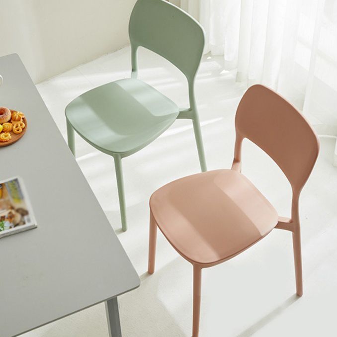 Scandinavian Plastic Kitchen Dining Side Chair Open Back Chair