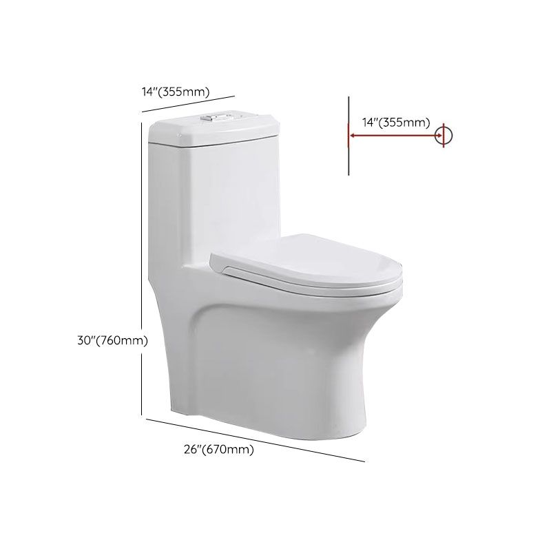 One Piece Toilet Modern Flush Toilet Floor Mounted Siphon Jet Urine Toilet