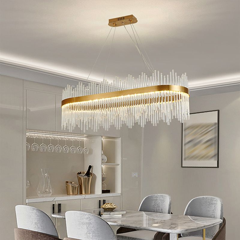 Modern Style Crystal Hanging Lighting Fixture Household Chandelier for Sitting Room