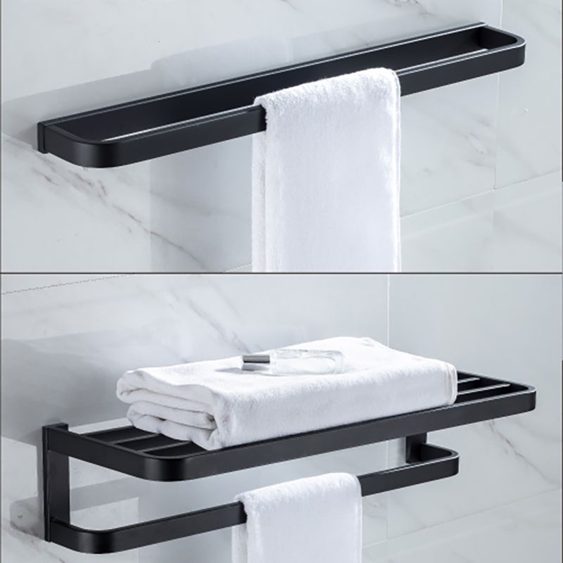 Modern Classic Bath Hardware Set in Stainless Steel Matte Black Robe Hooks/Towel Ring Bar