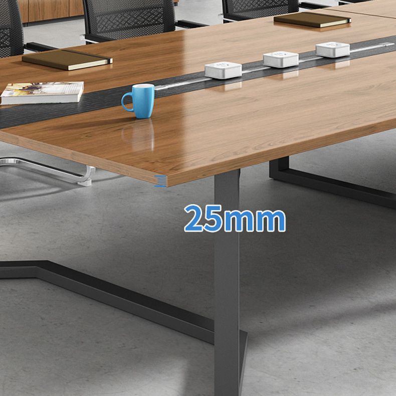 Rectangle Office Meeting Table Modern Style Wooden Writing Desk