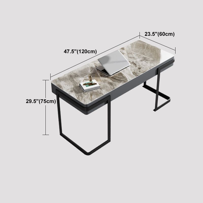 Modern Desk Home Study Desk Sintered Stone Writing Desk with 2 Drawers