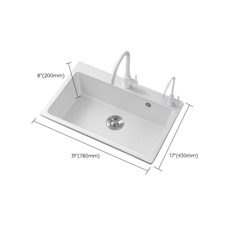 Modern Kitchen Sink Quartz with Accessories and Faucet Drop-In Workstation Sink