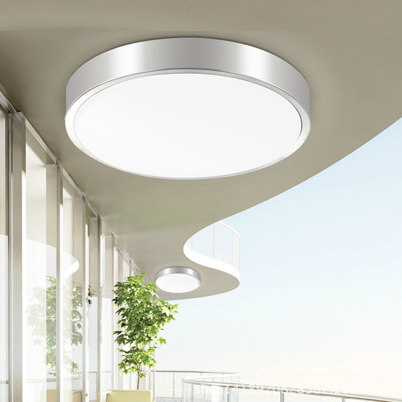 Silver Round Flush Ceiling Light Simple 14"/16" Wide LED Acrylic Flush Mounted Lamp in Warm/White Light for Living Room