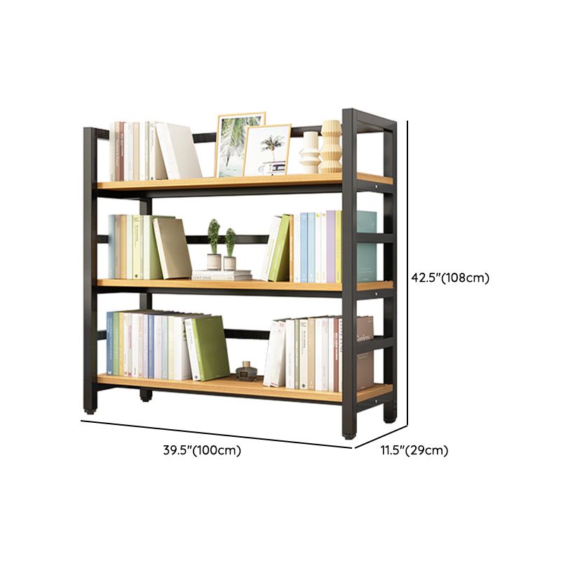 Adjustable Shelves Children's Bookshelf Steel and Wood Bookshelf in Black