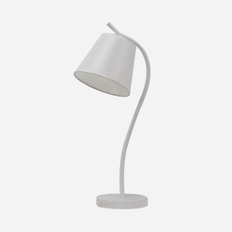 Lampe d'étude contemporaine 1 bulbe blanc / noir de lecture effilée livre Lumière avec de l'ombre en tissu