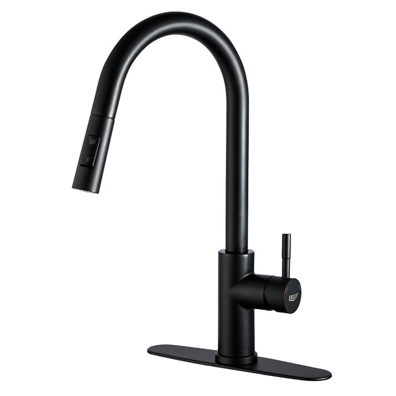 304 Stainless Steel Kitchen Faucet 3-Function Spray High Arc with Pull down Sprayer