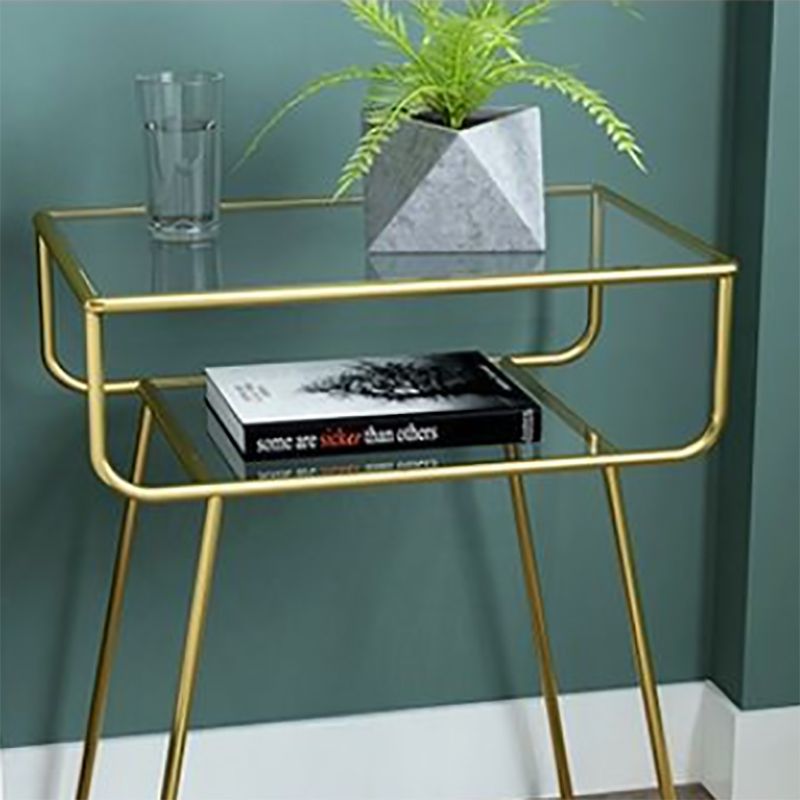 Contemporary Open Storage Night Table 1 Shelf Metal Nightstand ,23.6" Tall