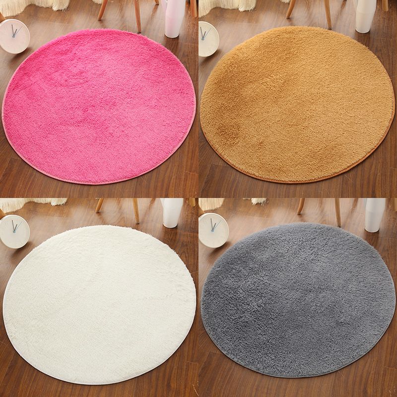 Multi Colored Comfort Rug Polypropylene Solid Color Carpet Non-Slip Backing Pet Friendly Washable Rug for Bedroom